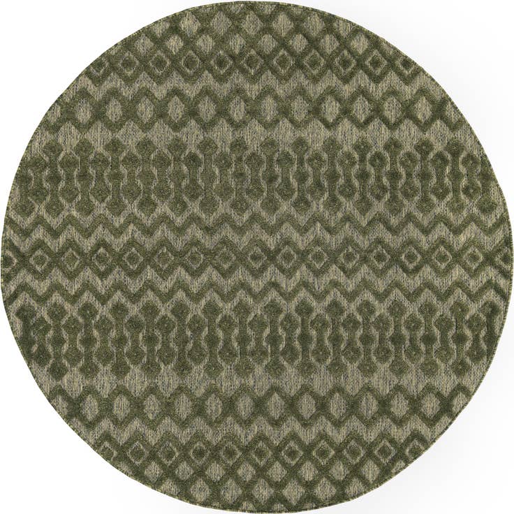 Detail image of 7' x 7' Easy-Clean Trellis Textured Indoor / Outdoor Round Rug