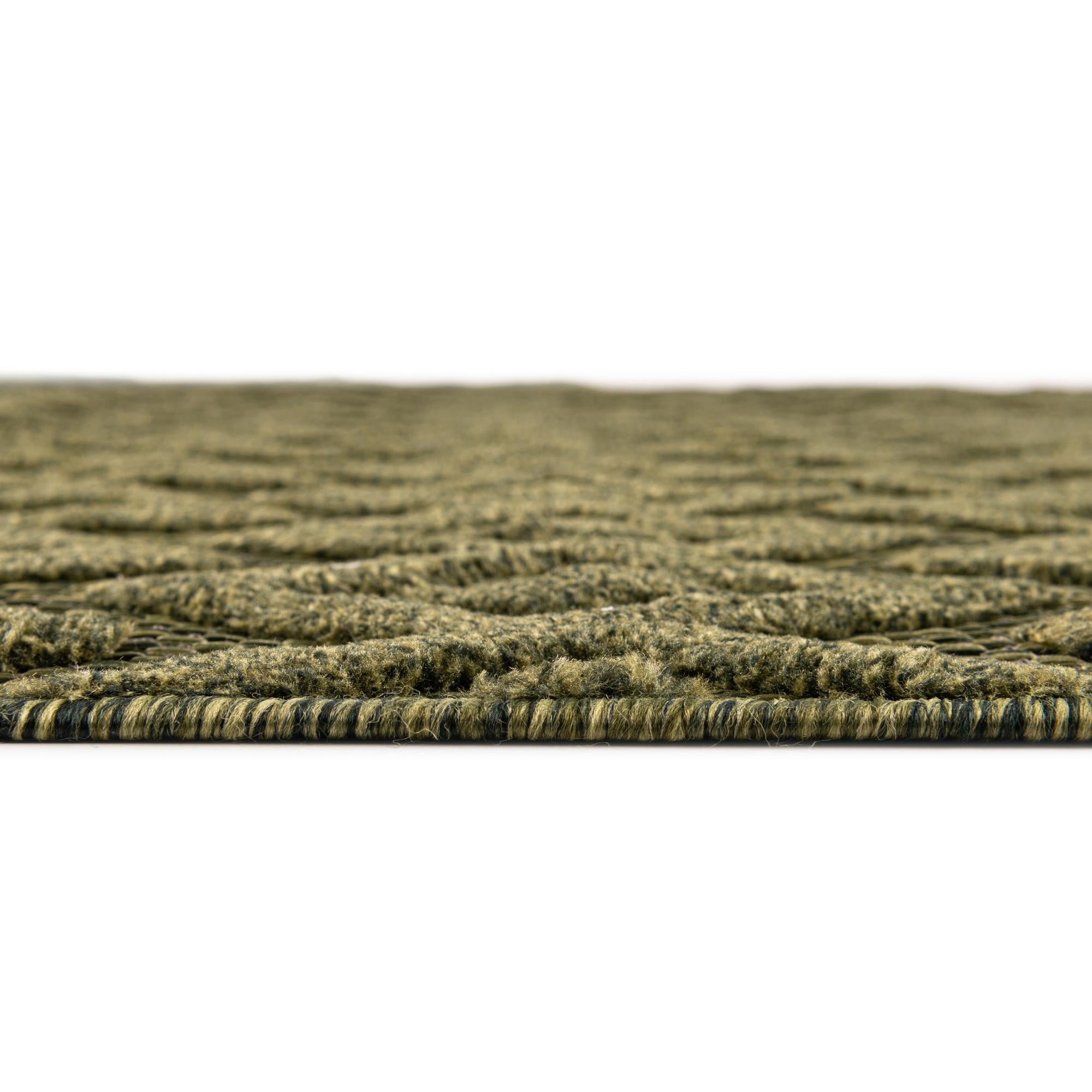 7' x 7' Easy-Clean Trellis Textured Indoor / Outdoor Round Rug