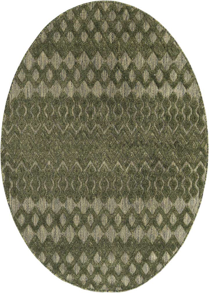 5' 3 x 5' 3 Easy-Clean Trellis Textured Indoor / Outdoor Round Rug