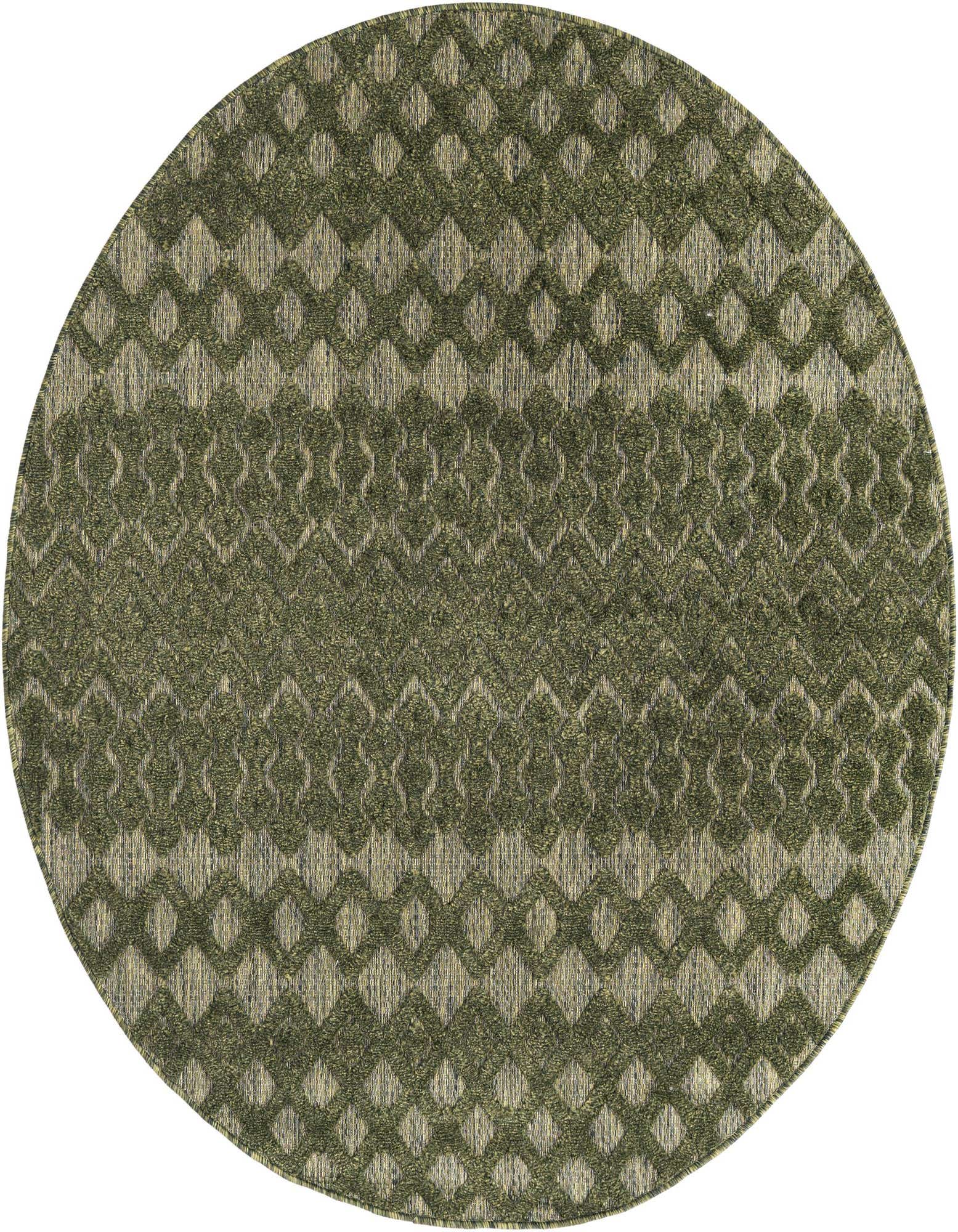 5' 3 x 5' 3 Easy-Clean Trellis Textured Indoor / Outdoor Round Rug