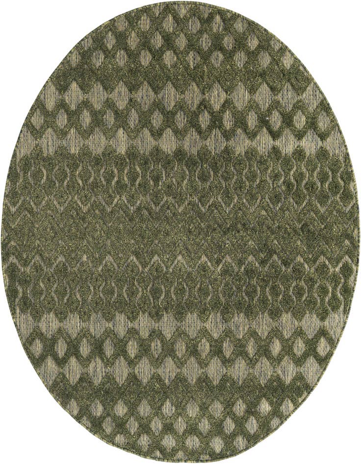 Detail image of 5' 3 x 5' 3 Easy-Clean Trellis Textured Indoor / Outdoor Round Rug