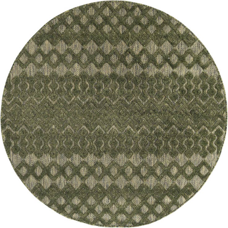 Detail image of 5' 3 x 5' 3 Easy-Clean Trellis Textured Indoor / Outdoor Round Rug