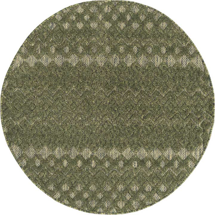 4' x 4' Easy-Clean Trellis Textured Indoor / Outdoor Round Rug