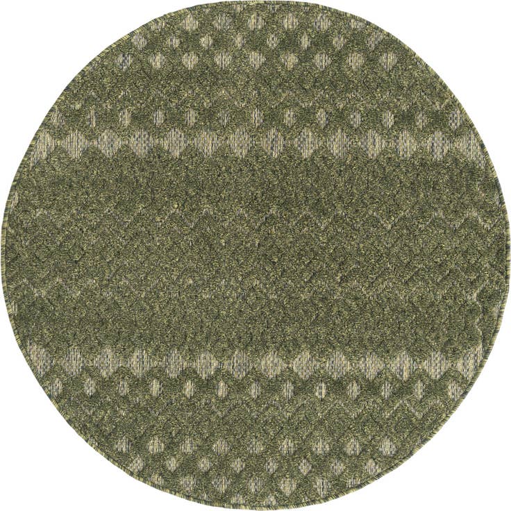 Detail image of 4' x 4' Easy-Clean Trellis Textured Indoor / Outdoor Round Rug