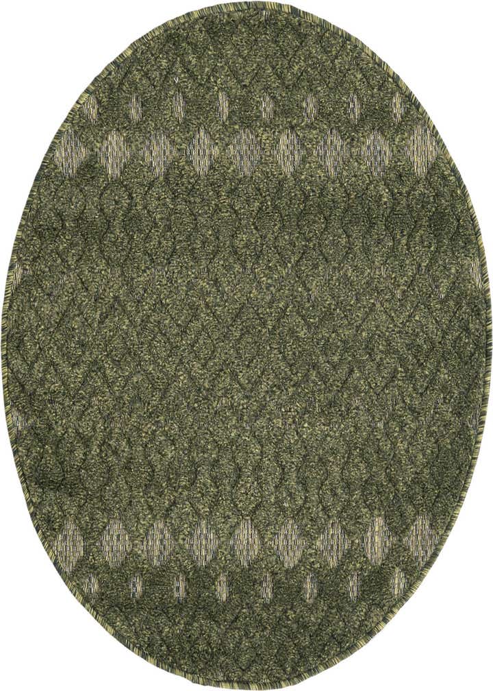 3' x 3' Easy-Clean Trellis Textured Indoor / Outdoor Round Rug