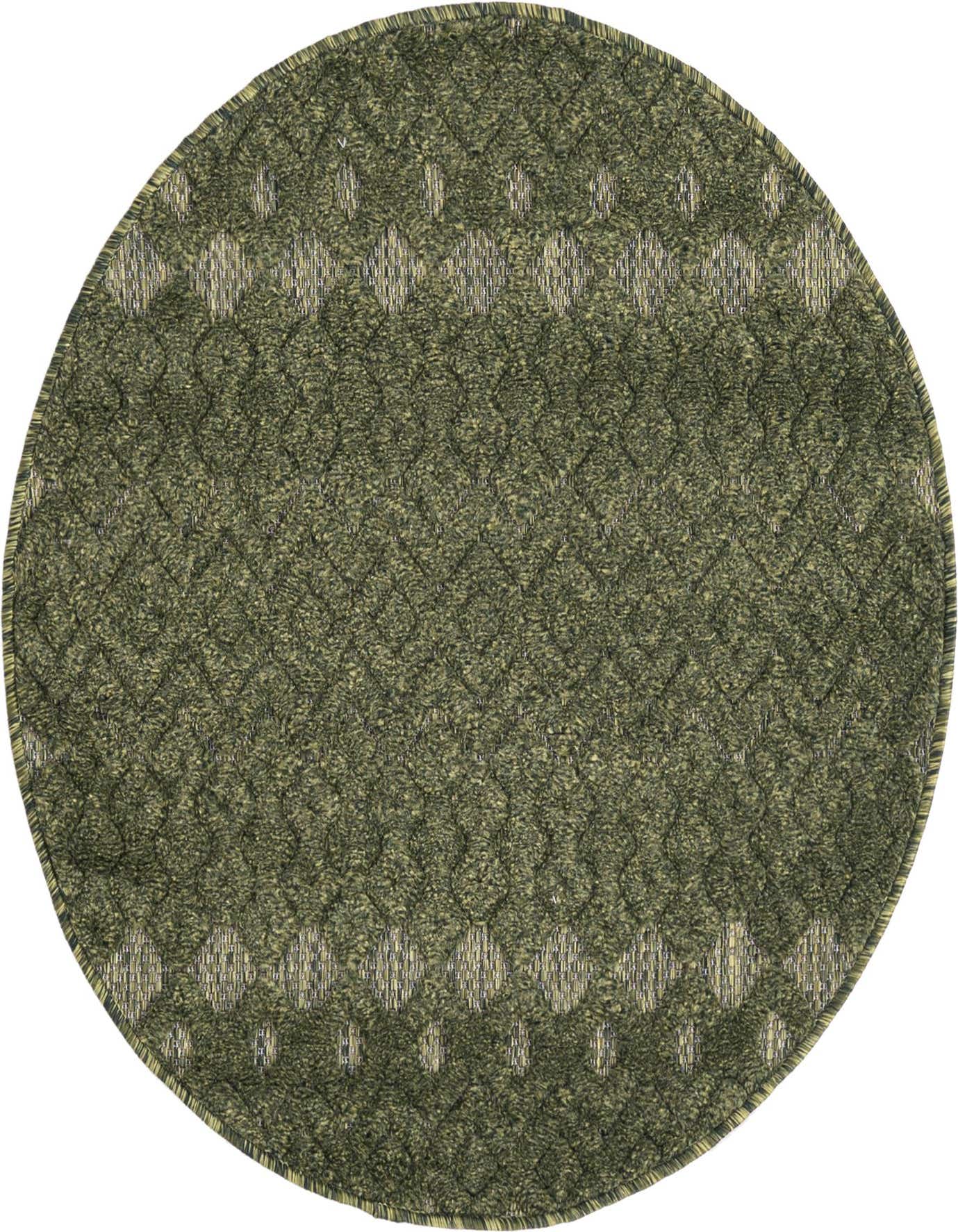 3' x 3' Easy-Clean Trellis Textured Indoor / Outdoor Round Rug