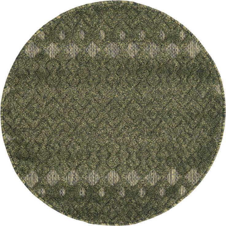 Detail image of 3' x 3' Easy-Clean Trellis Textured Indoor / Outdoor Round Rug