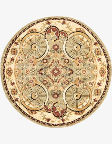 Green Pioneer Round Rug