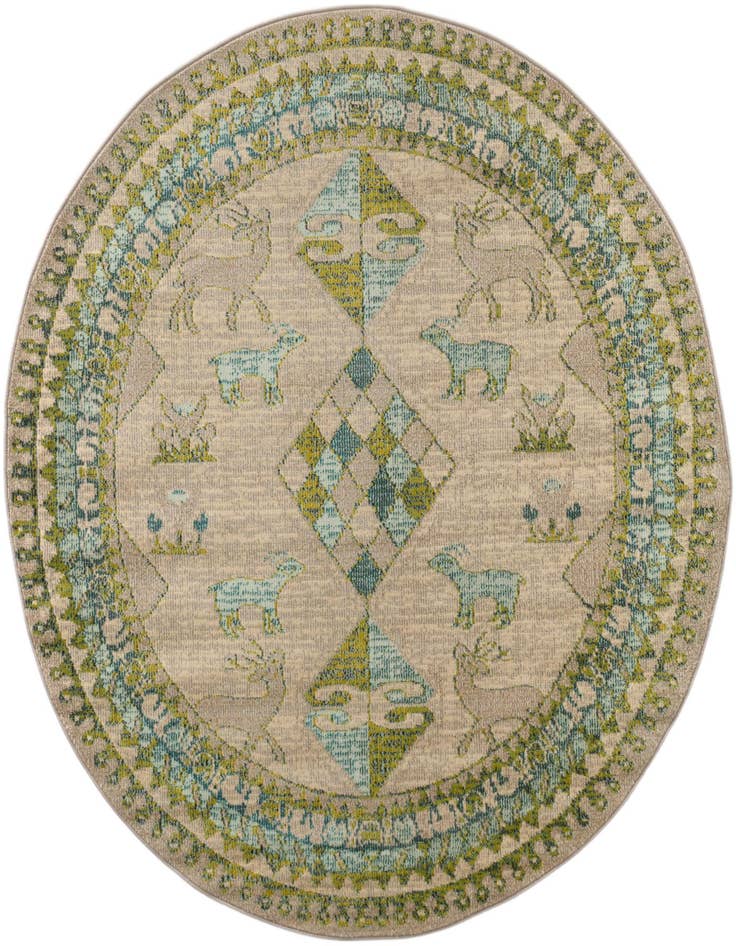 Detail image of 6' x 6' Washable Santa Fe Round Rug