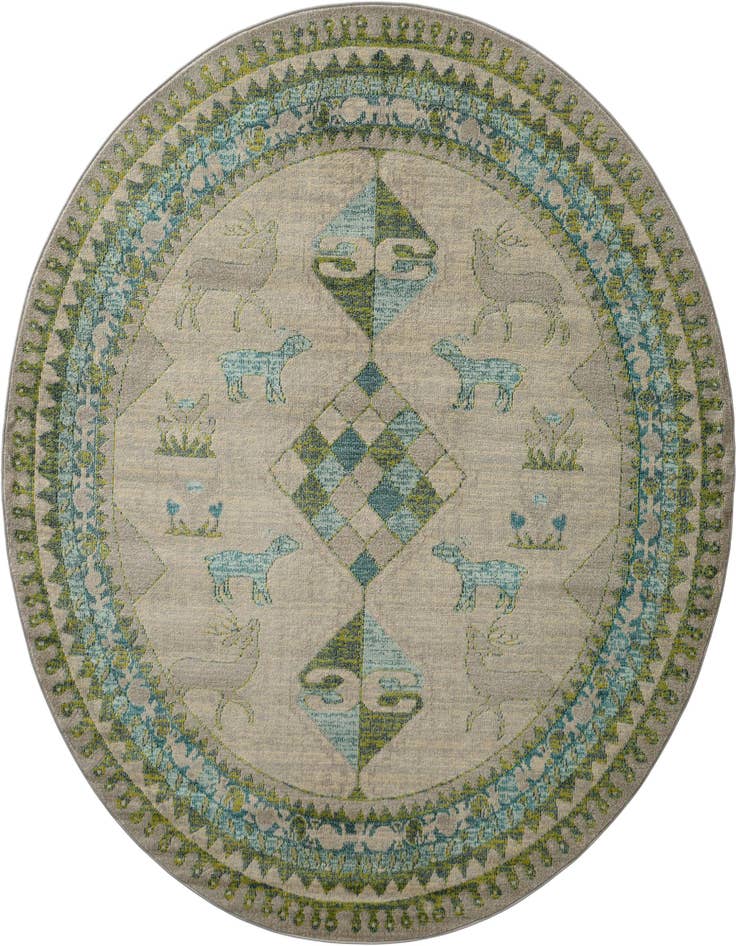 Detail image of 8' x 8' Washable Santa Fe Round Rug