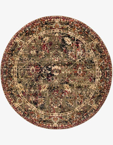 Green Saturn Round Rug