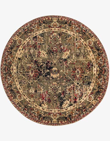 Green Saturn Round Rug