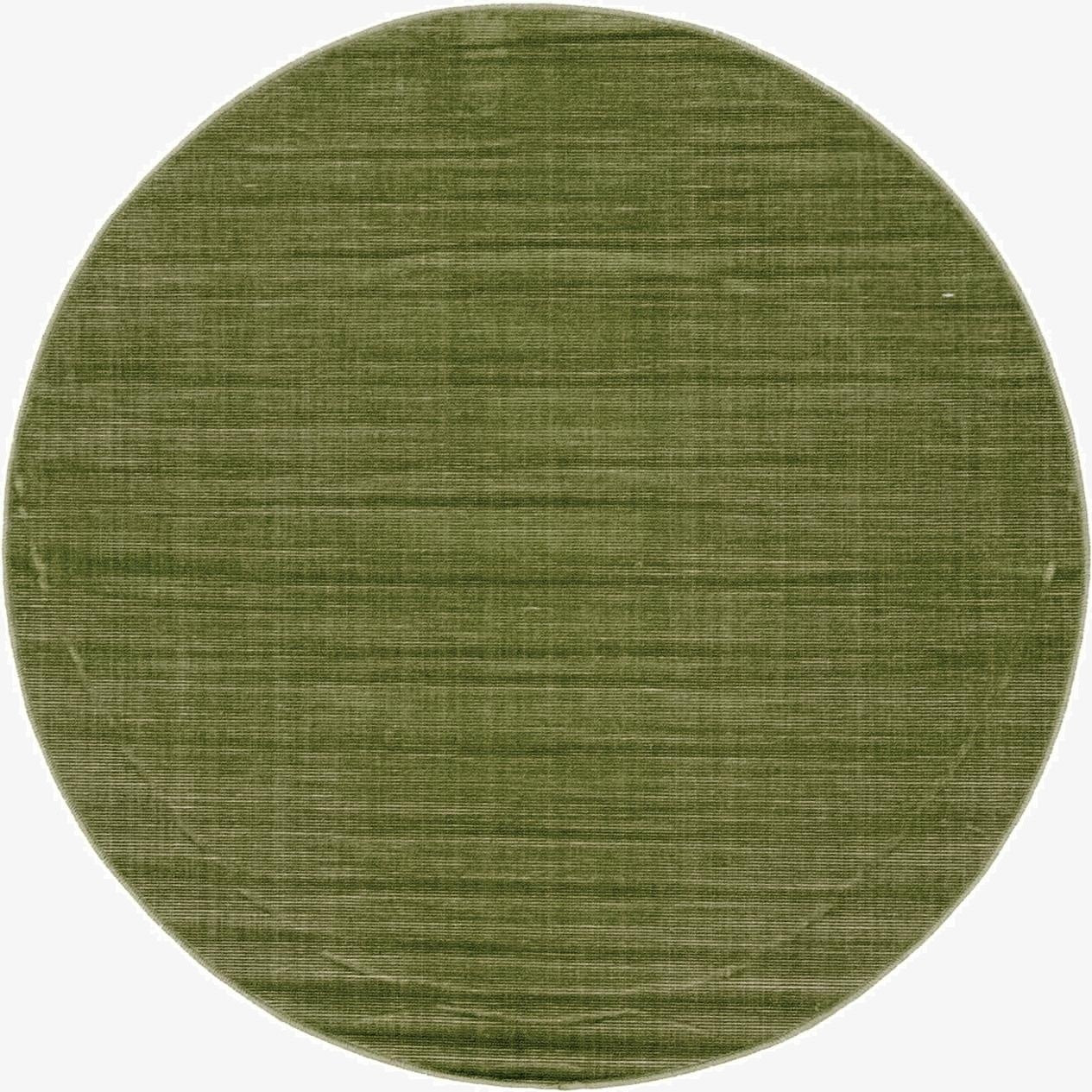 A 3' 7 round green area rug from the SoHo collection, featuring a flat, solid, urban-transitional weave.
