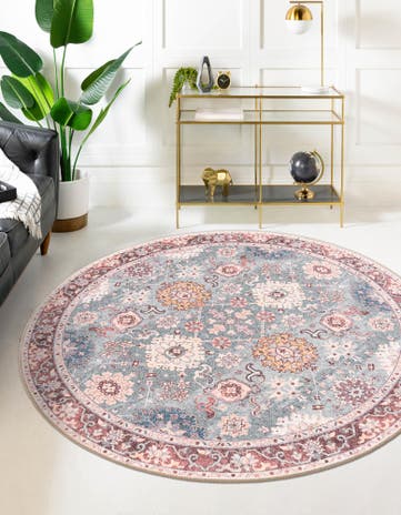 2' x 2' Washable Timeless Round Rug