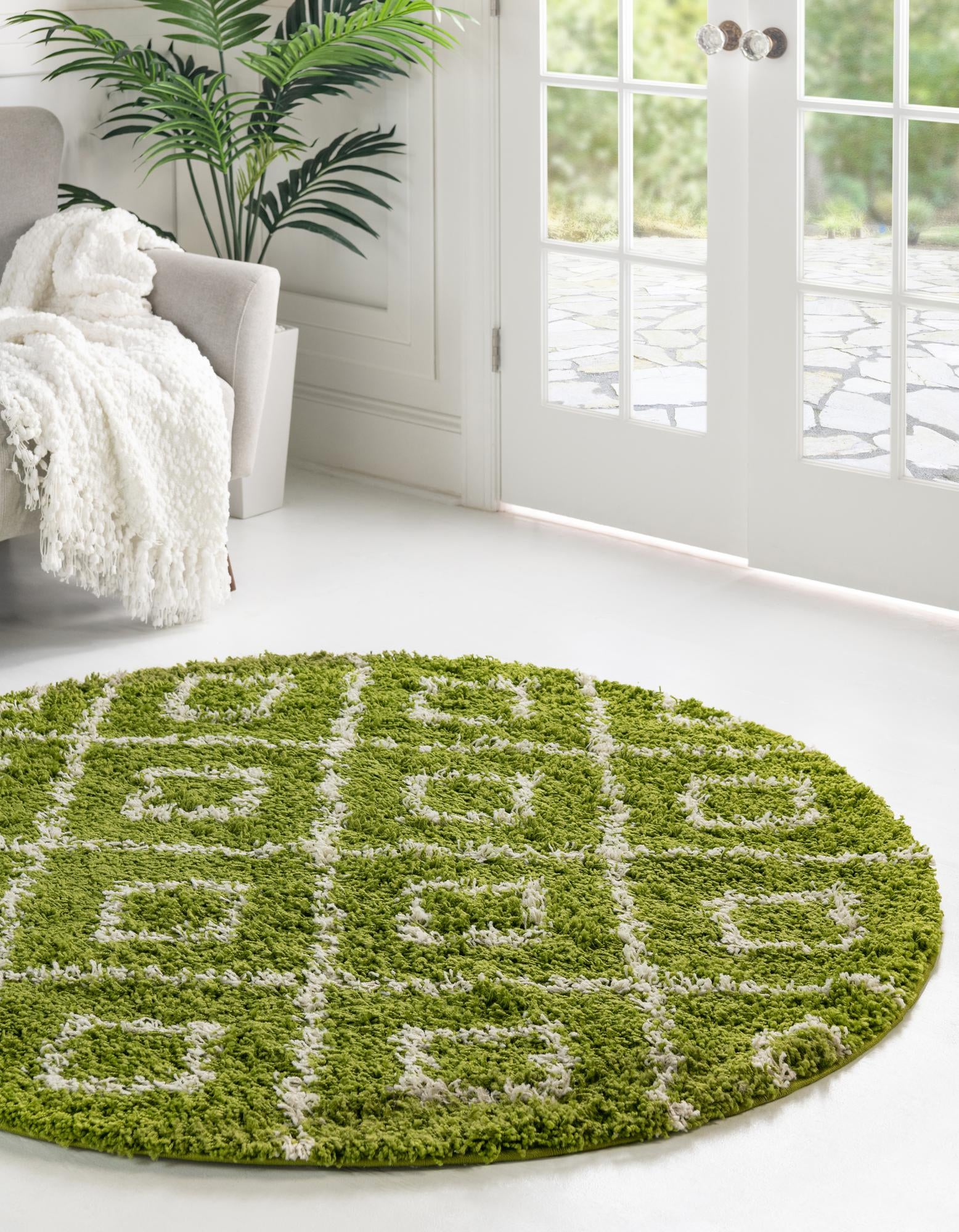 10' x 10' Trellis Shag Round Rug