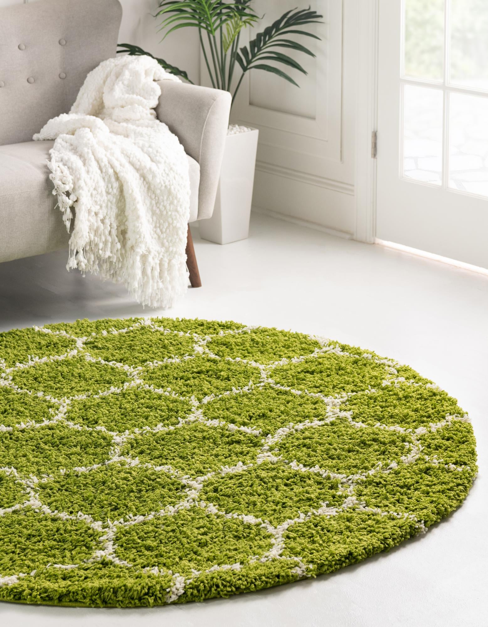 10' x 10' Trellis Shag Round Rug