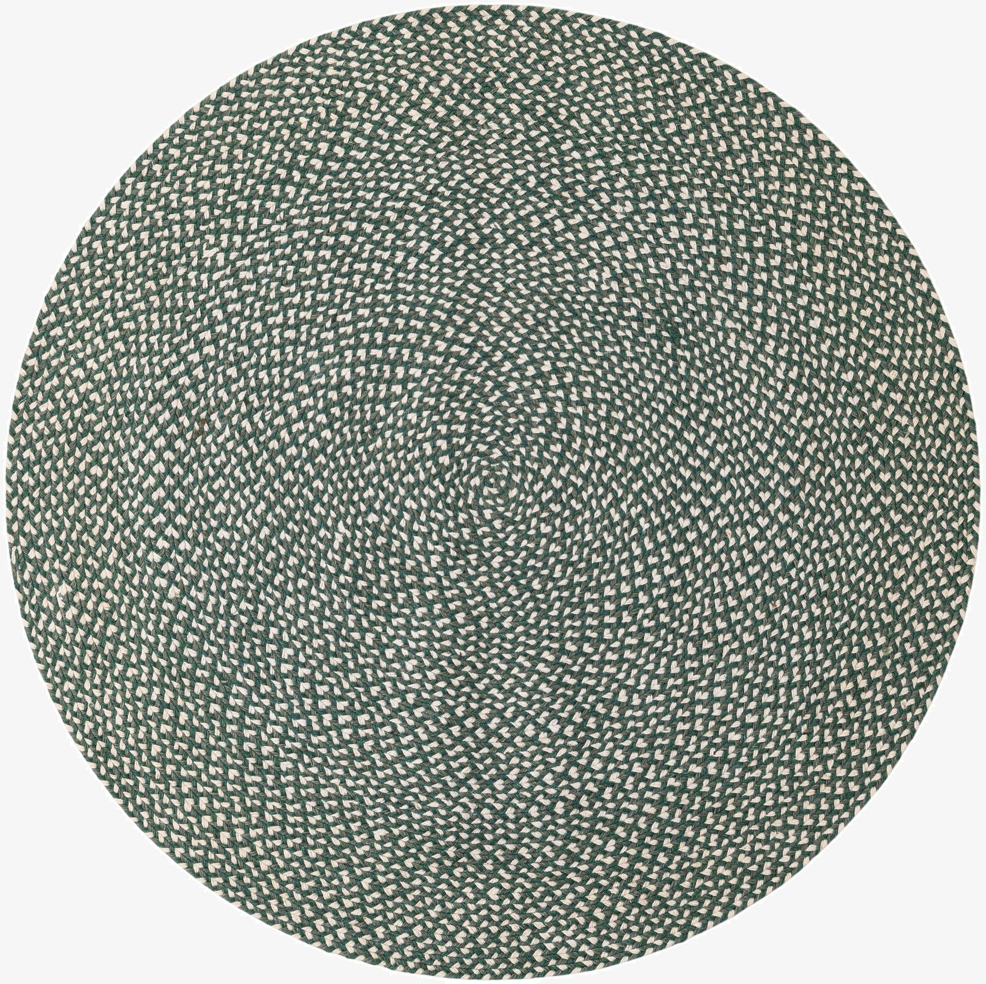 4' 1 x 4' 1  Hand Tweed Braided Jute Round Rug