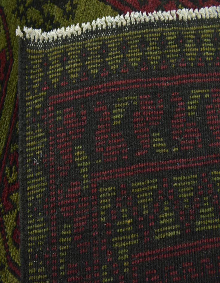 Detail image of 3' 3 x 6' 3 Hand Knotted Afghan Akhche Wool Runner Rug
