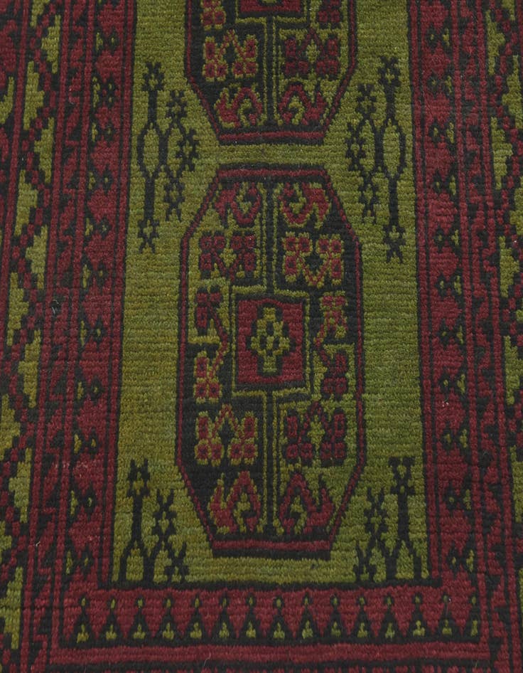 Detail image of 3' 3 x 6' 3 Hand Knotted Afghan Akhche Wool Runner Rug