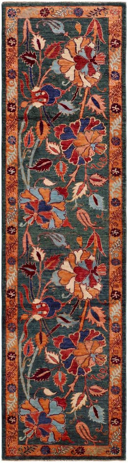 Detail image of 2' 8 x 9' 10 Hand Knotted Ariana Ziegler Runner Rug