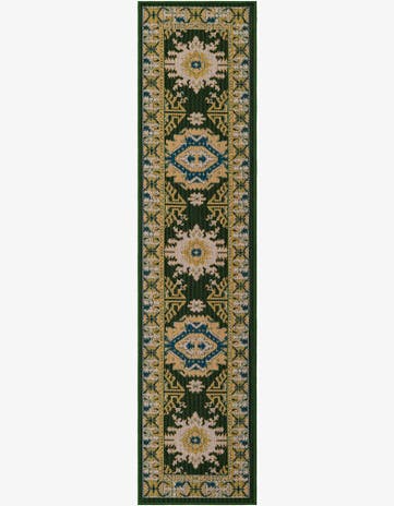 Green Easy-Clean Baja Indoor / Outdoor Runner Rug