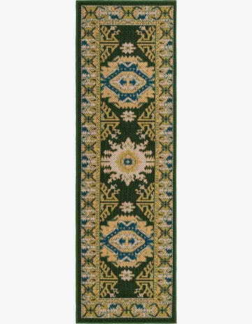 Green Easy-Clean Baja Indoor / Outdoor Runner Rug