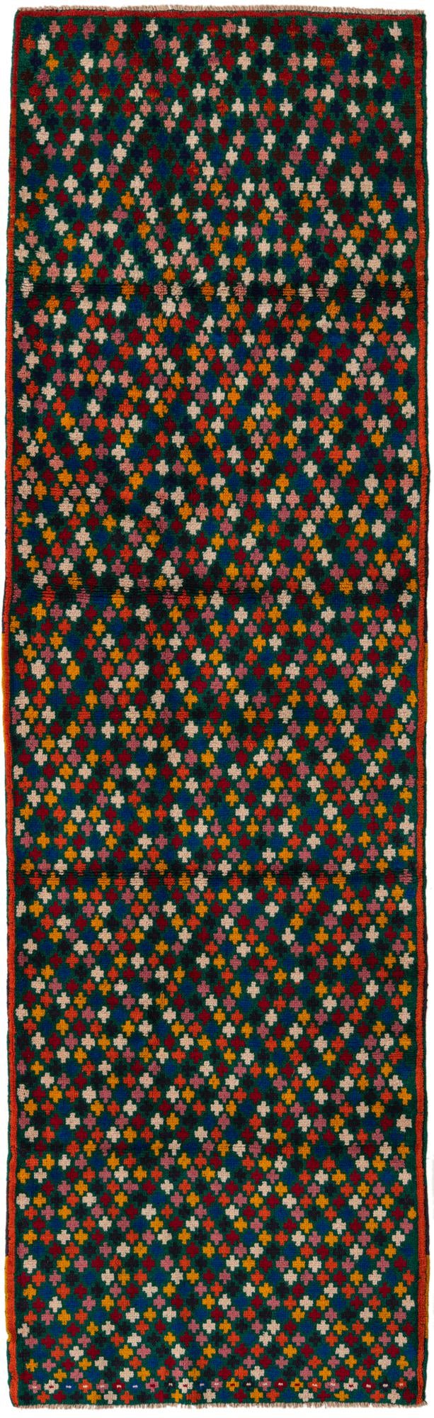 2' 10 x 9' 7 Hand Knotted Balouch Wool Runner Rug