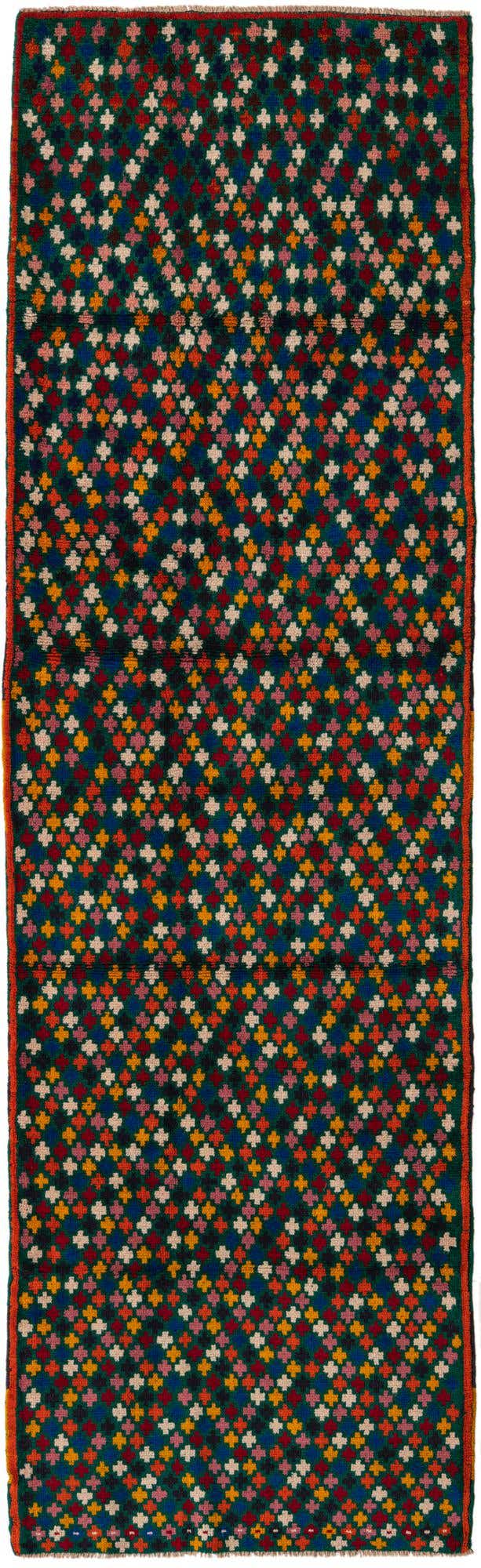 2' 10 x 9' 7 Hand Knotted Balouch Wool Runner Rug