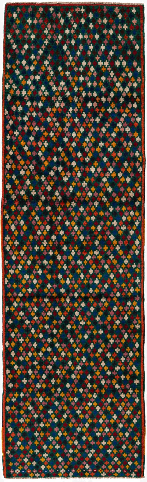 2' 10 x 9' 7  Hand Knotted Balouch Wool Runner Rug