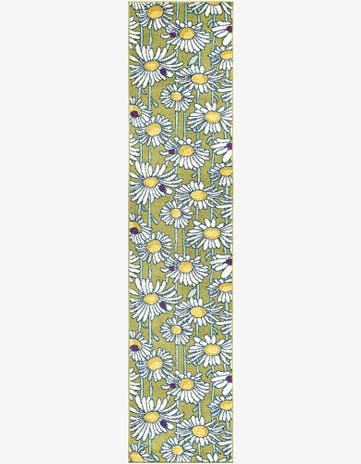 Green Bloom Runner Rug