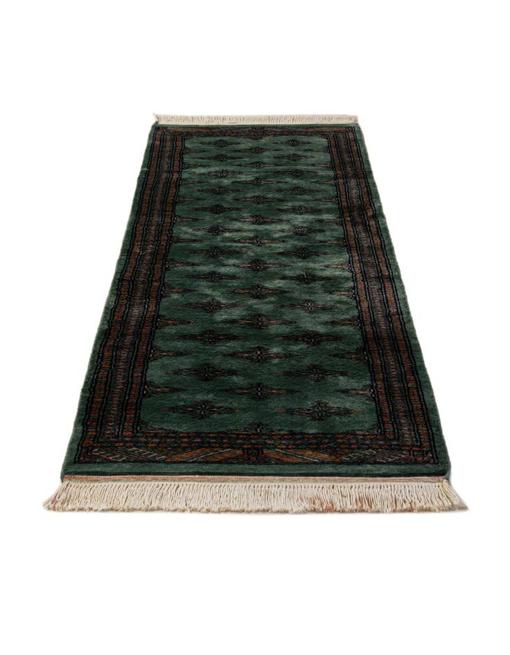 Detail image of 2' 1 x 6' 1  Hand Knotted Bokhara Oriental Wool Runner Rug