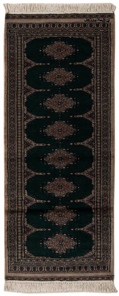 Detail image of 65cm x 155cm Hand Knotted Bokhara Oriental Wool Runner Rug