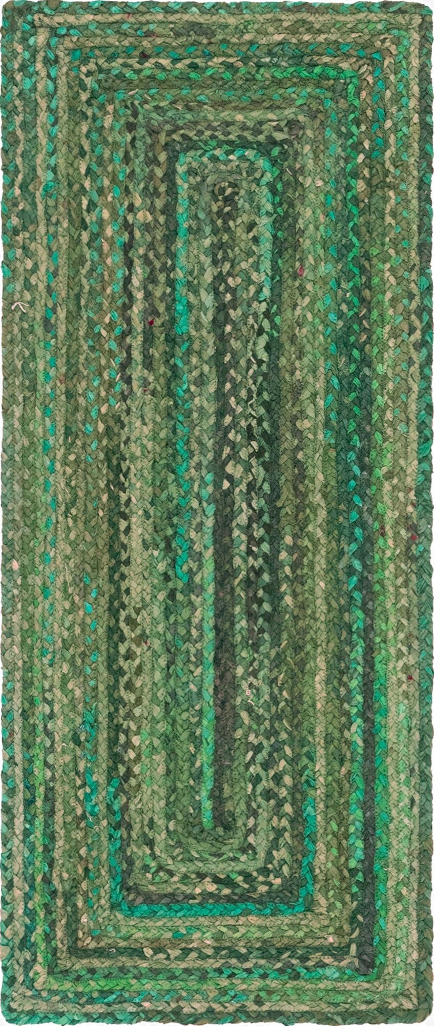2' 6 x 6' 1  Hand Braided Chindi Runner Rug