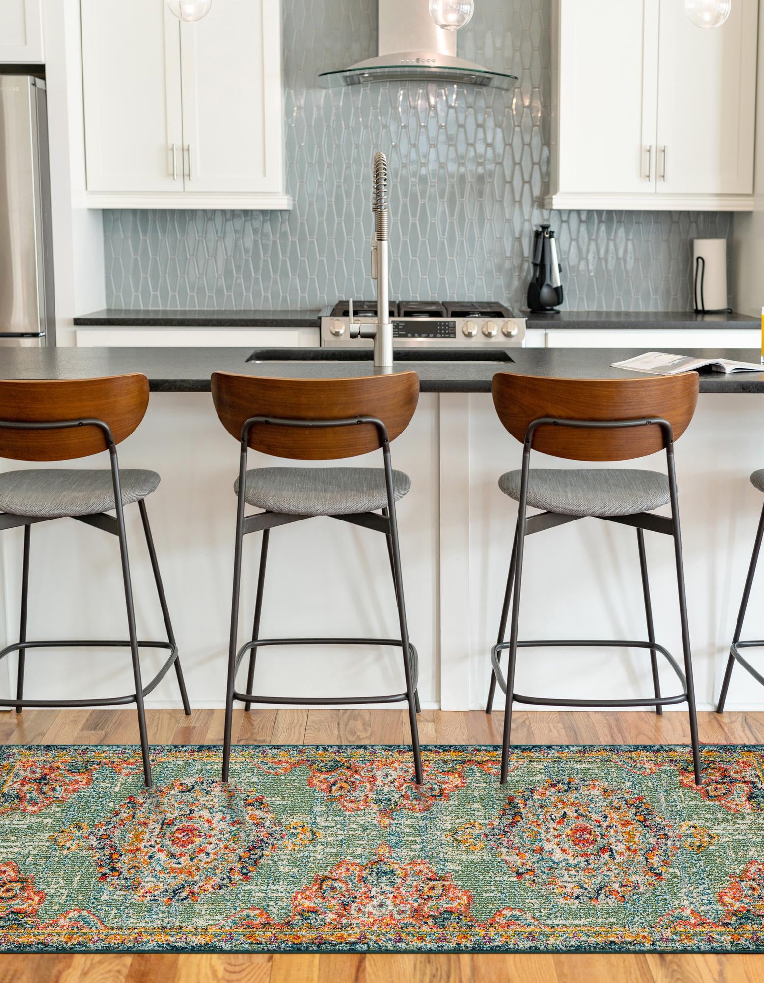 Green 2' 2 x 6' Carrington Runner Rug eSaleRugs