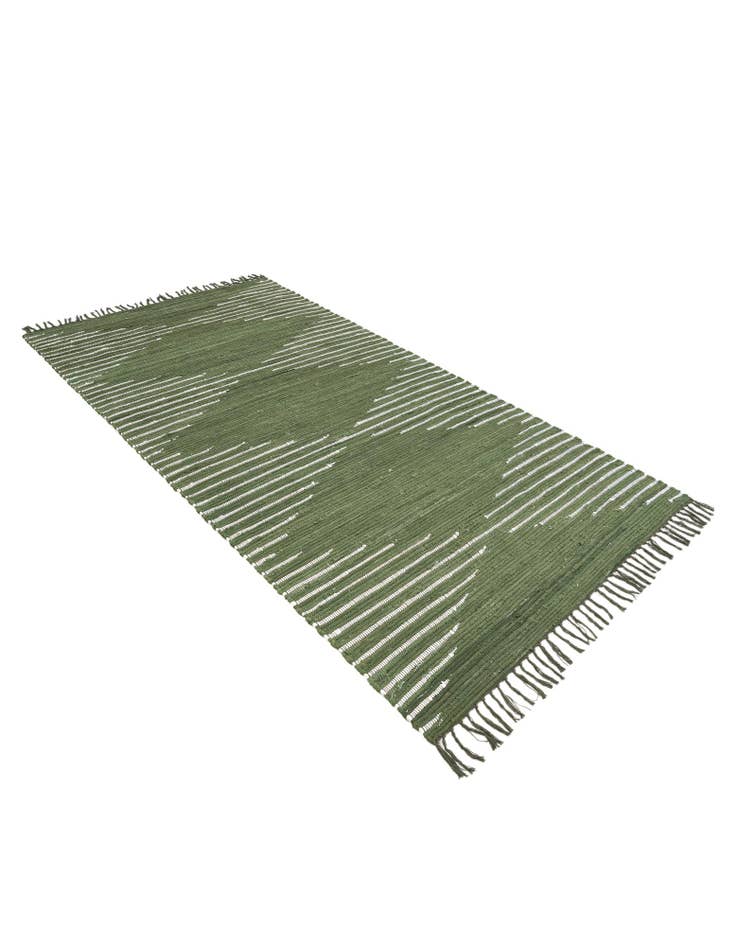 Detail image of 4' x 8' 1  Hand Braided Chindi Cotton Runner Rug