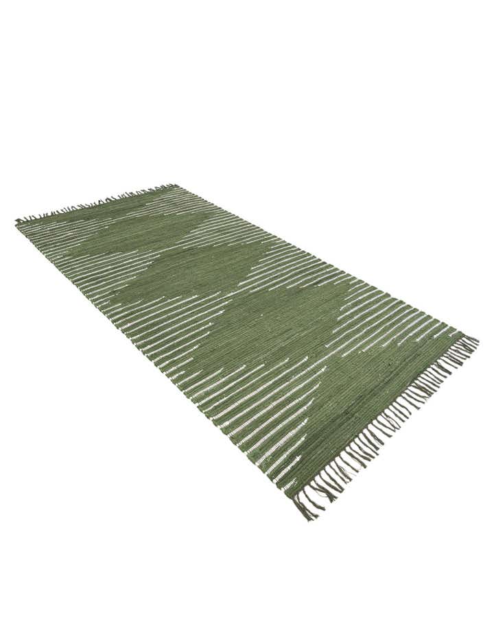 4' x 8' 1 Hand Braided Chindi Cotton Runner Rug