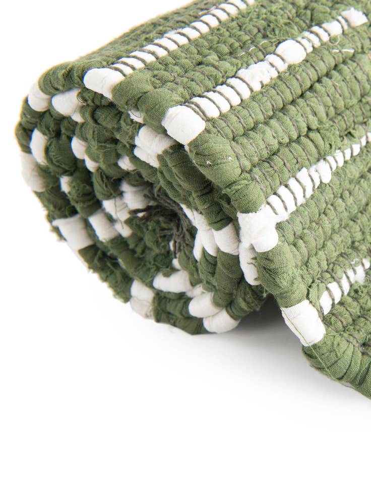 Detail image of 4' x 8' 1  Hand Braided Chindi Cotton Runner Rug