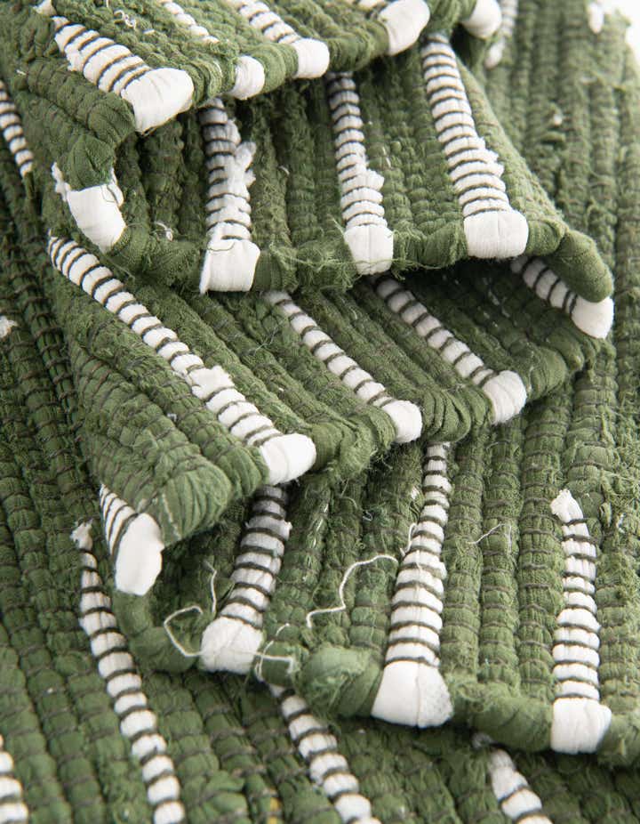 4' x 8' 1 Hand Braided Chindi Cotton Runner Rug