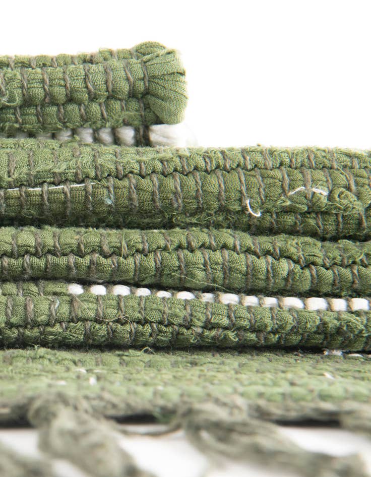 Detail image of 4' x 8' 1  Hand Braided Chindi Cotton Runner Rug