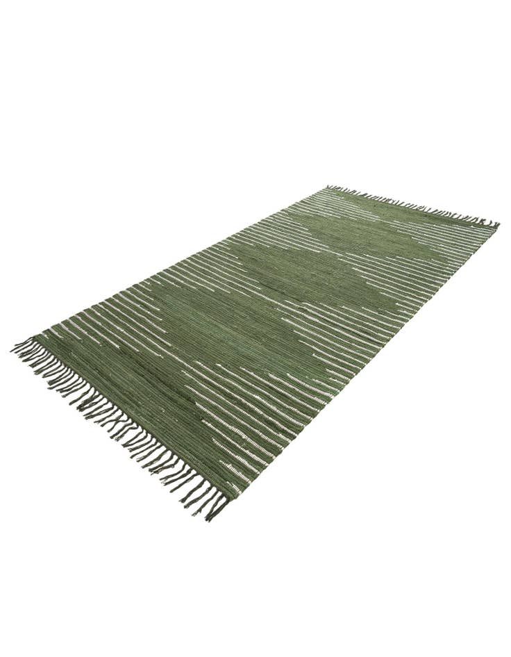 Detail image of 4' x 8' 1  Hand Braided Chindi Cotton Runner Rug