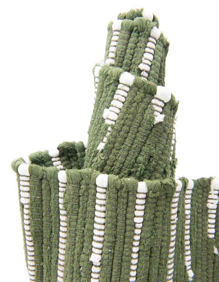 Detail image of 4' x 8' 1  Hand Braided Chindi Cotton Runner Rug