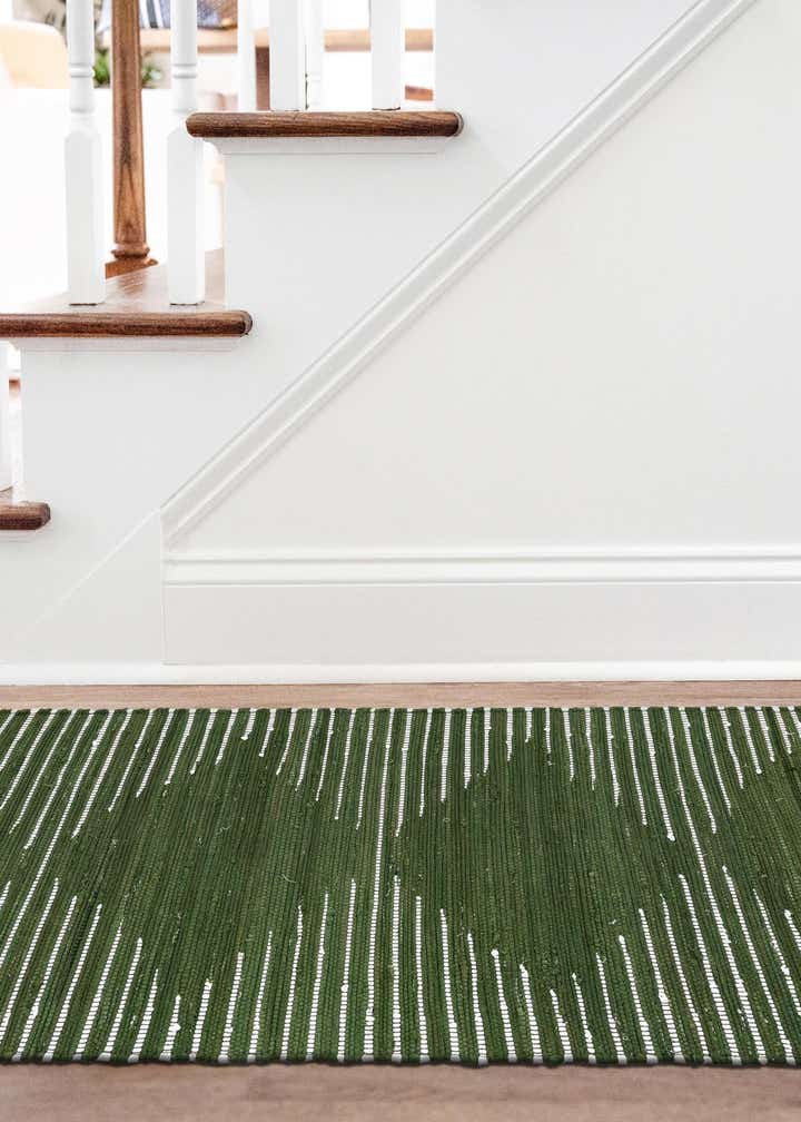 2' 8 x 9' Hand Woven Chindi Cotton Runner Rug