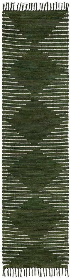 Detail image of 2' 8 x 9' Hand Woven Chindi Cotton Runner Rug