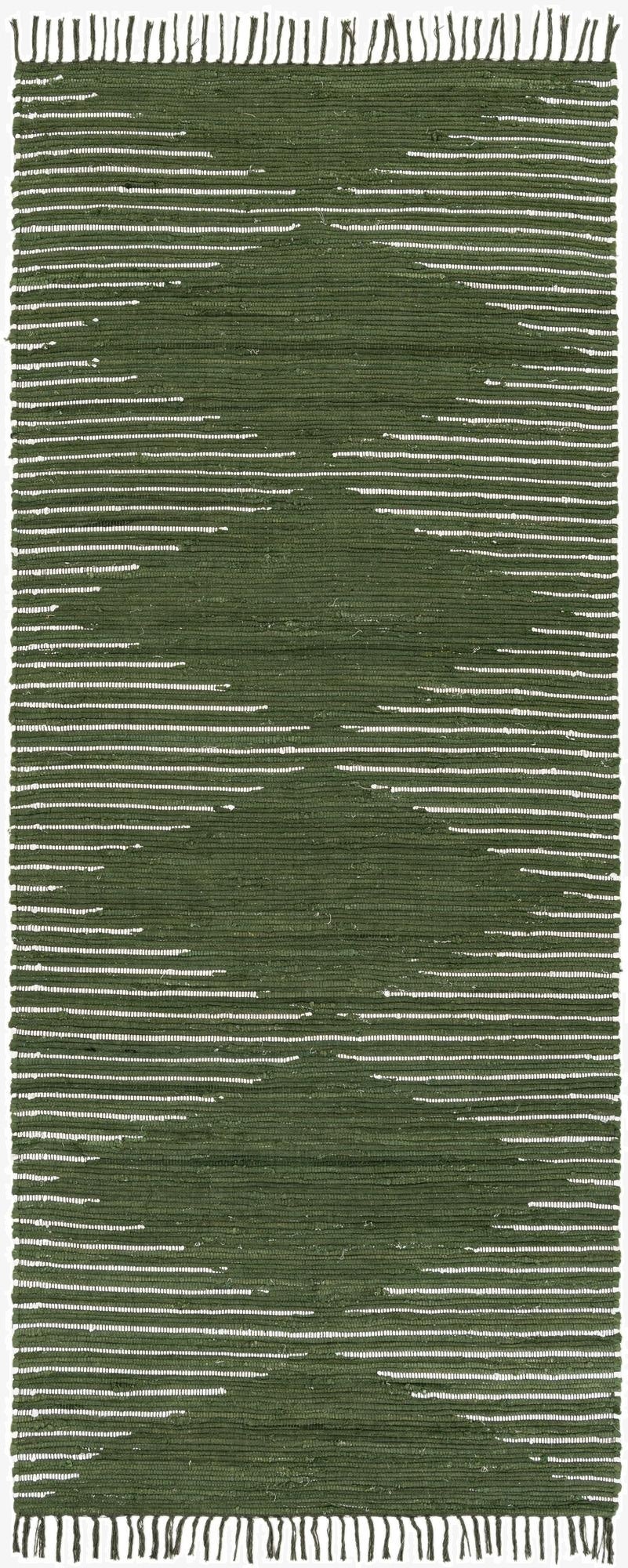 4' 1 x 9' 8 Hand Woven Chindi Cotton Runner Rug