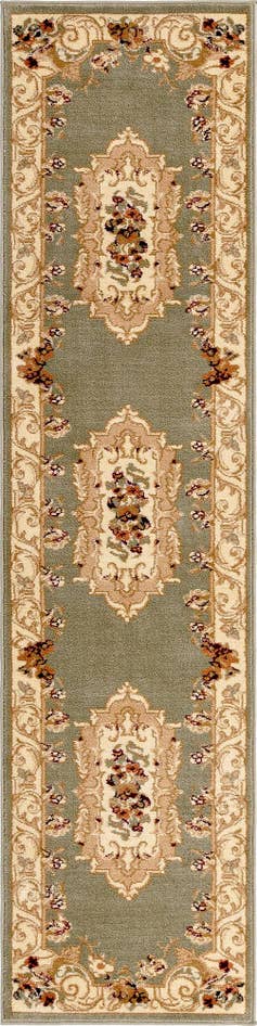 Detailfoto van 60cm x 245cm Klassieke Aubusson Loper Vloerkleed