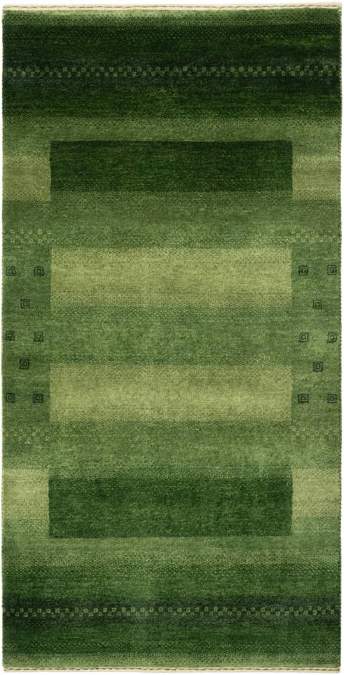 Detail image of 2' 4 x 4' 7 Hand Knotted Gabbeh Wool Runner Rug