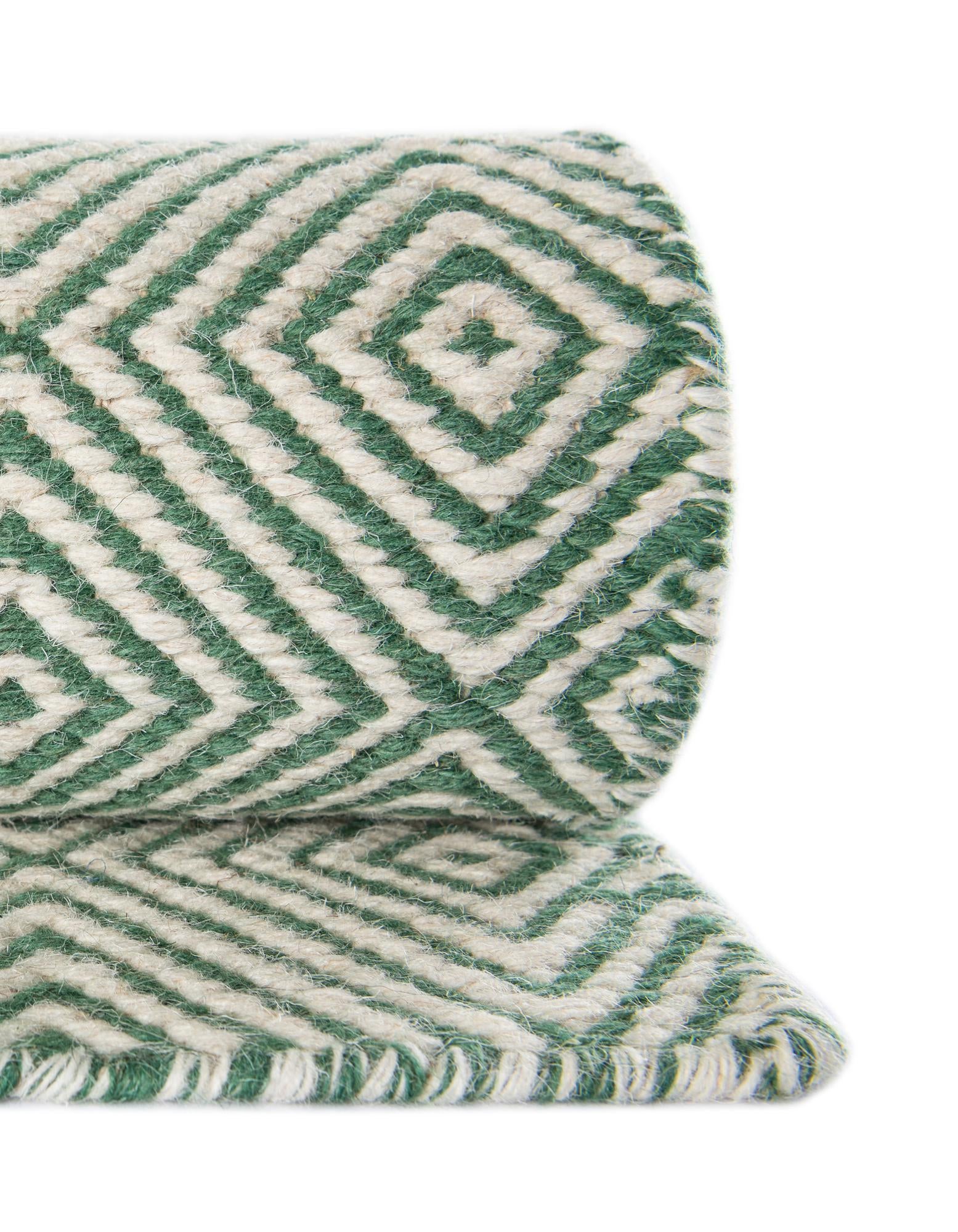 2' 7 x 12' Hand Woven Geo Trellis Flatweave Runner Rug