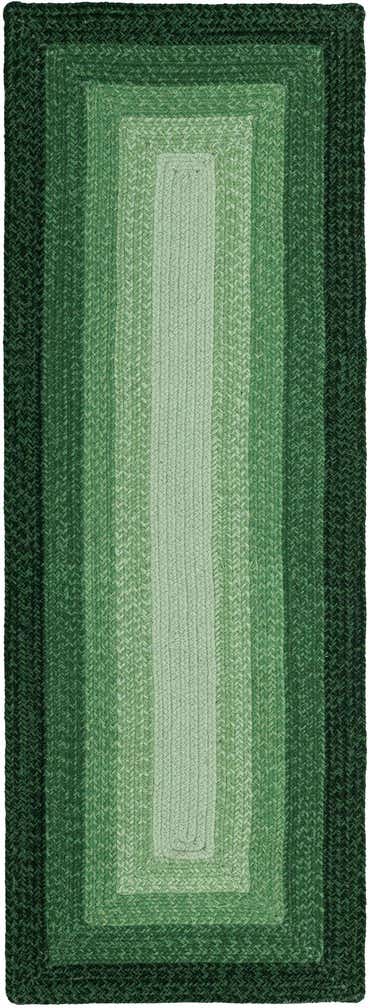 2' x 6' 1 Handmade Hand Braided Wool Runner Rug