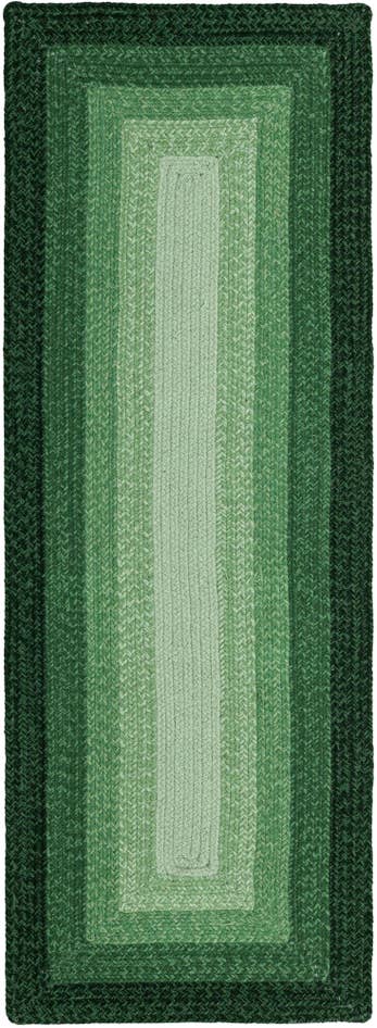 Detail image of 2' x 6' 1 Handmade Hand Braided Wool Runner Rug