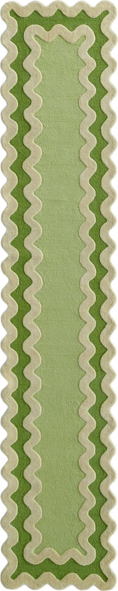 Green Happy Rugs Wool Runner